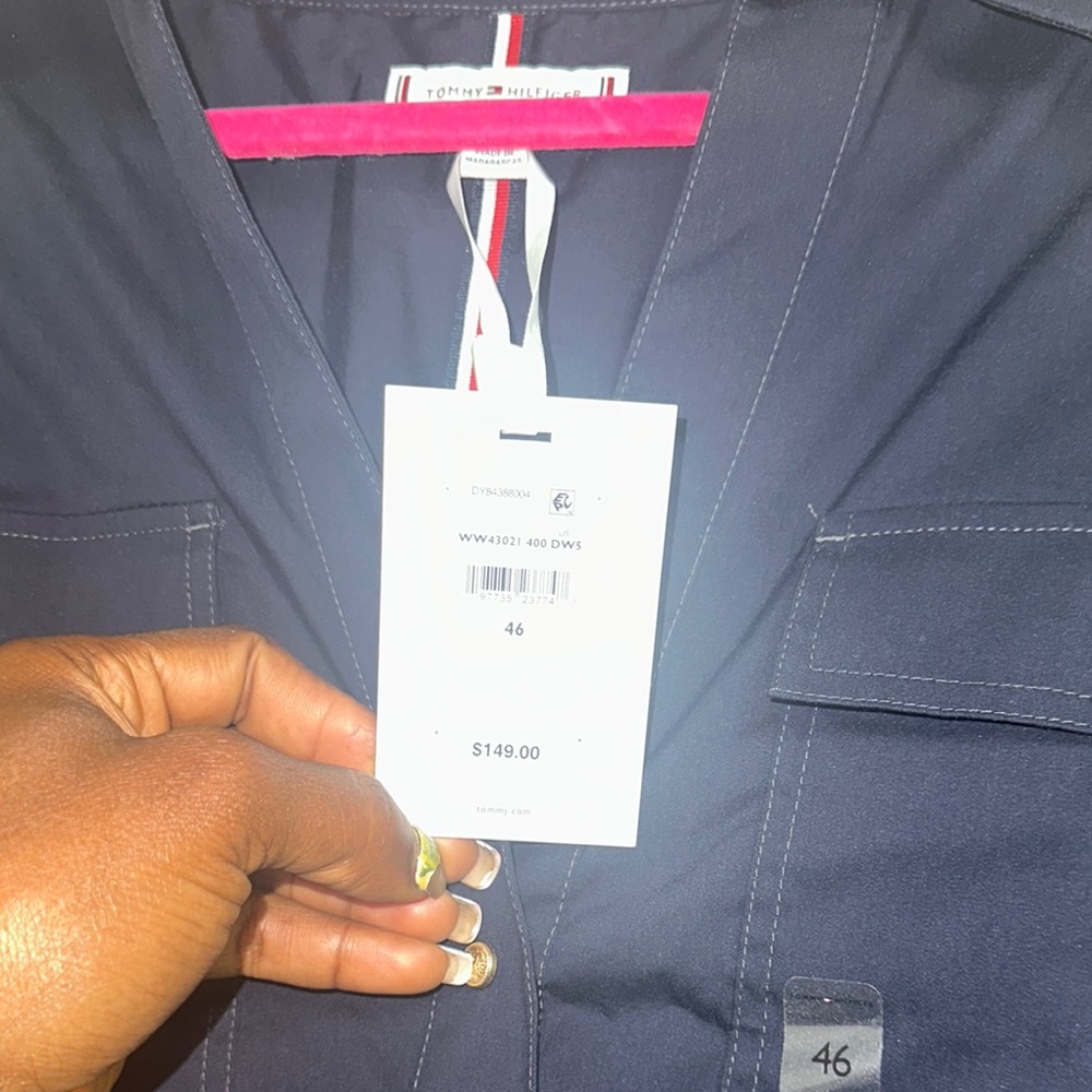 Black Button-Down tommy hilfiger Shirt Dress - Picture 2 of 8